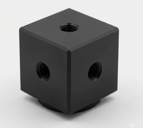 Aluminum Magnetic Threaded Cube Connector Block for Vibration Sensor