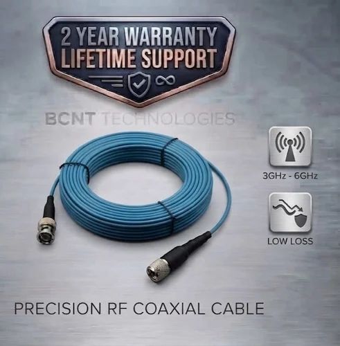 Blue Low-Noise Coaxial Sensor Cable - 10-32 Microdot to BNC Male (SKU: BCNT-LN-BLU-MI-BN-05M) | BCNT TECHNOLOGIES