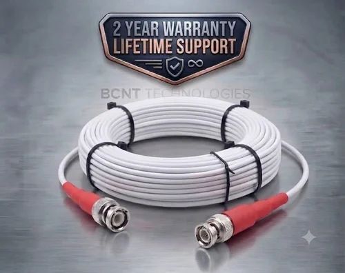 RG188 Coaxial Sensor Cable with Dual BNC Connectors (PTFE White) (SKU: BCNT-CBL-RG188-BNC-05M) | BCNT TECHNOLOGIES