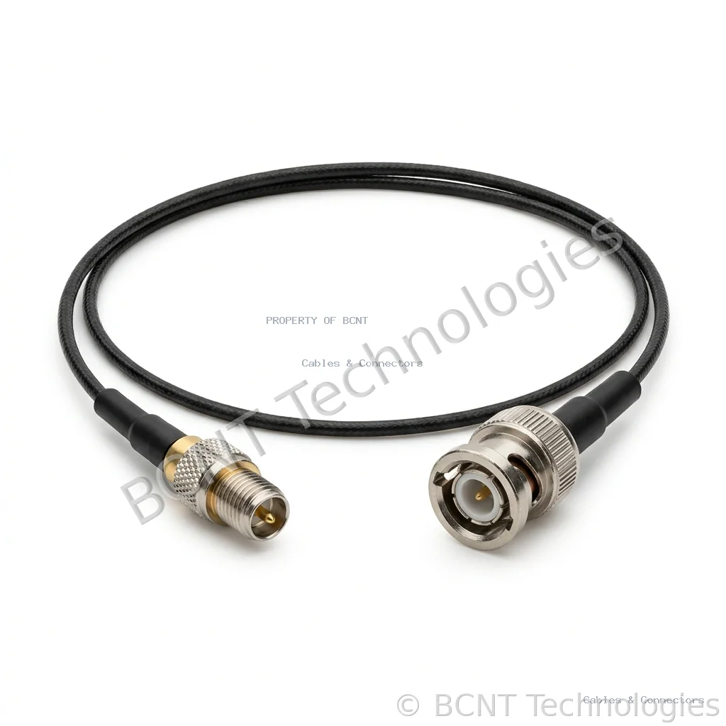 RG178 Coaxial Cable - 10-32 Microdot to BNC (High Temperature FEP) - BCNT Technologies