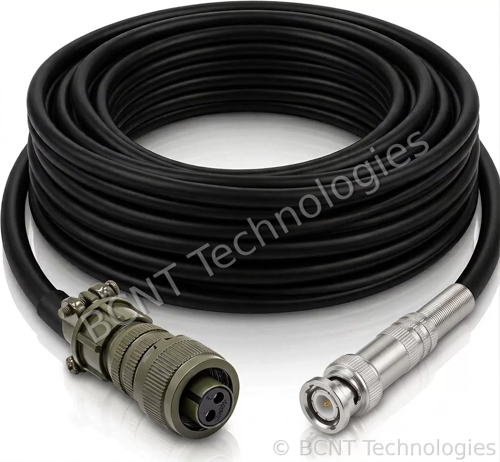 Vibration Sensor Cable with C-5015 2 Pin MIL Connector and BNC
