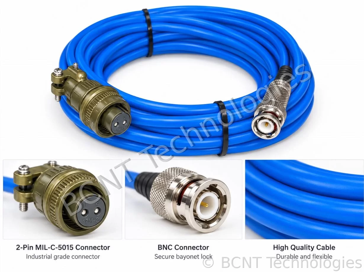 Vibration Sensor cable - MIL to BNC - View 3 (SKU: BCNT-JS-LK-05)